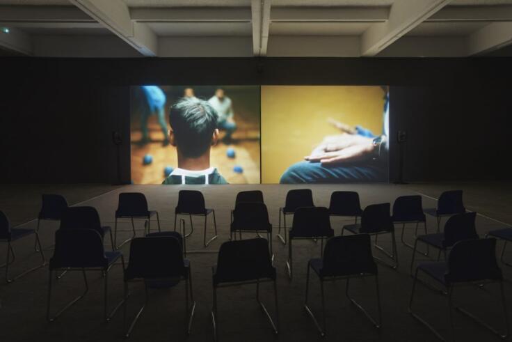 Installation view of the destructors at Chisenhale Gallery in 2020. Presented at Spike Island (2019), Chisenhale Gallery (2020), BALTIC (2020) and Whitworth (2021).