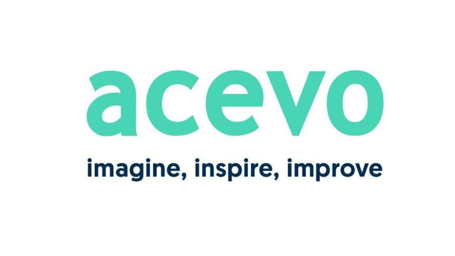 ACEVO logo and text underneath reads: imagine, inspire, improve