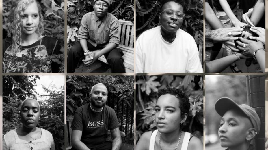 B.O.S.S. (clockwise from top): Kiera Coward-Deyell, Adedamola Bajomo, Evan Ifekoya, group shot, Gin Wilson, Phoebe Collings-James, Marcus Macdonald and Onyeka Igwe. Image credits (clockwise from top): 1,2,3,4,6,7,8 by Yasmine Akim, image 5 by N. Armani.