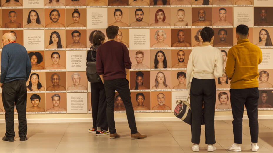 Visitors to Humanae exhibition at Migration Museum. Credit: Migration Museum/Elzbieta Piekacz.
